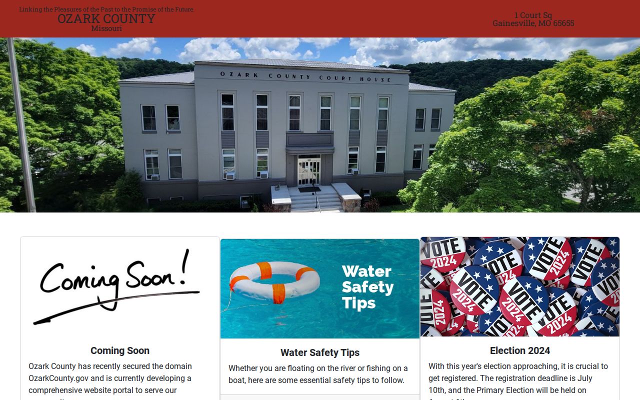 Ozark County official portal and county office navigation